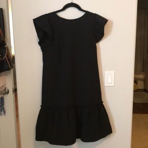 Loft - Black Ruffle Flounce Dress Small